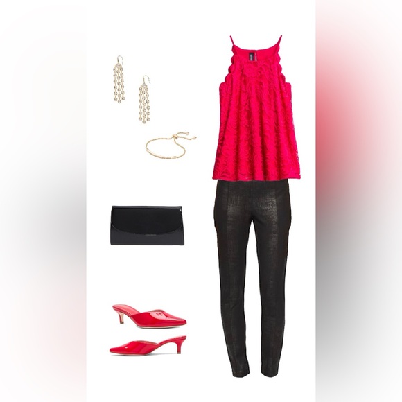 Red lace Fortune and Ivy top - Picture 8 of 9